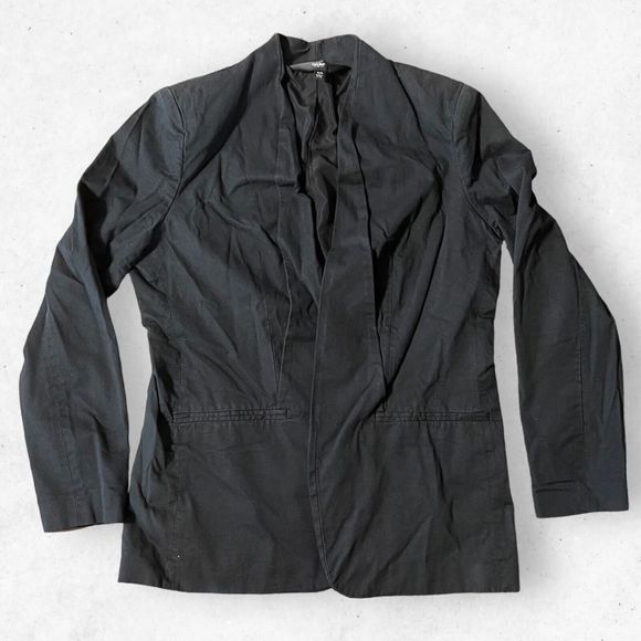 Mossimo Women's Washed up Black Coat No Buttons Lined Dress Up Back Vent XL - Picture 1 of 9